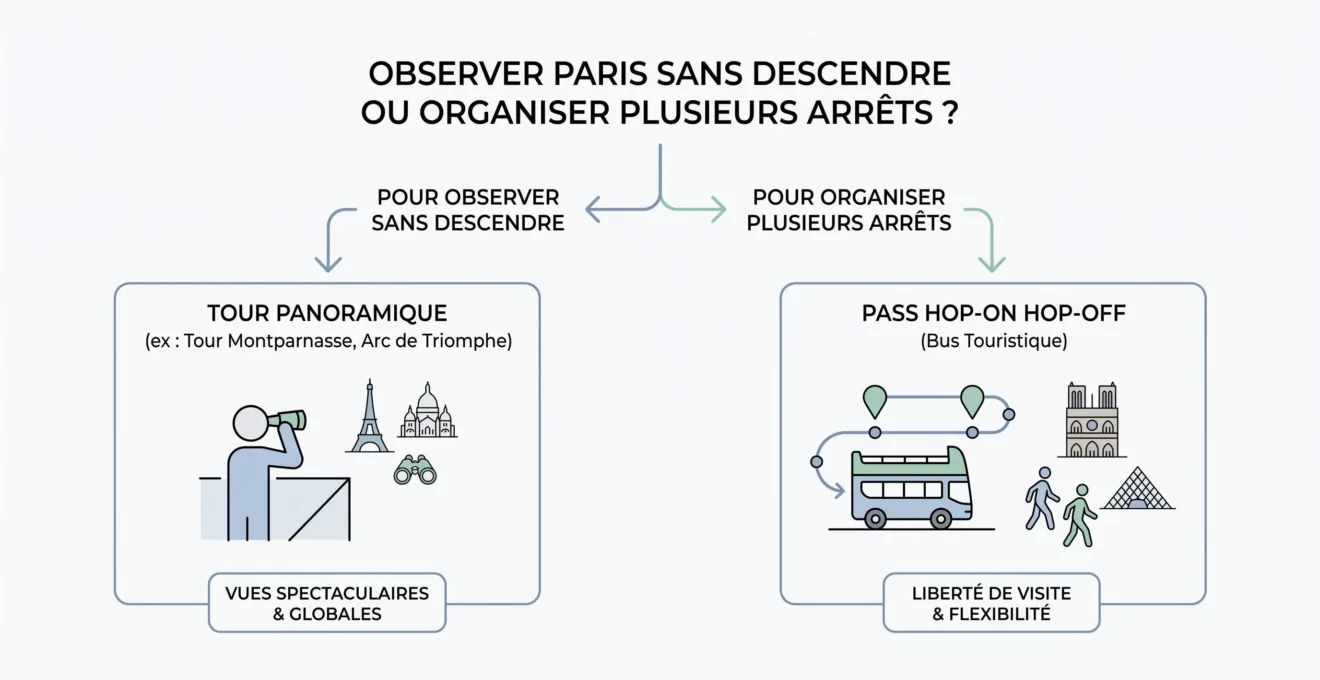 Arbre de décision pour choisir un bus touristique à Paris selon son besoin